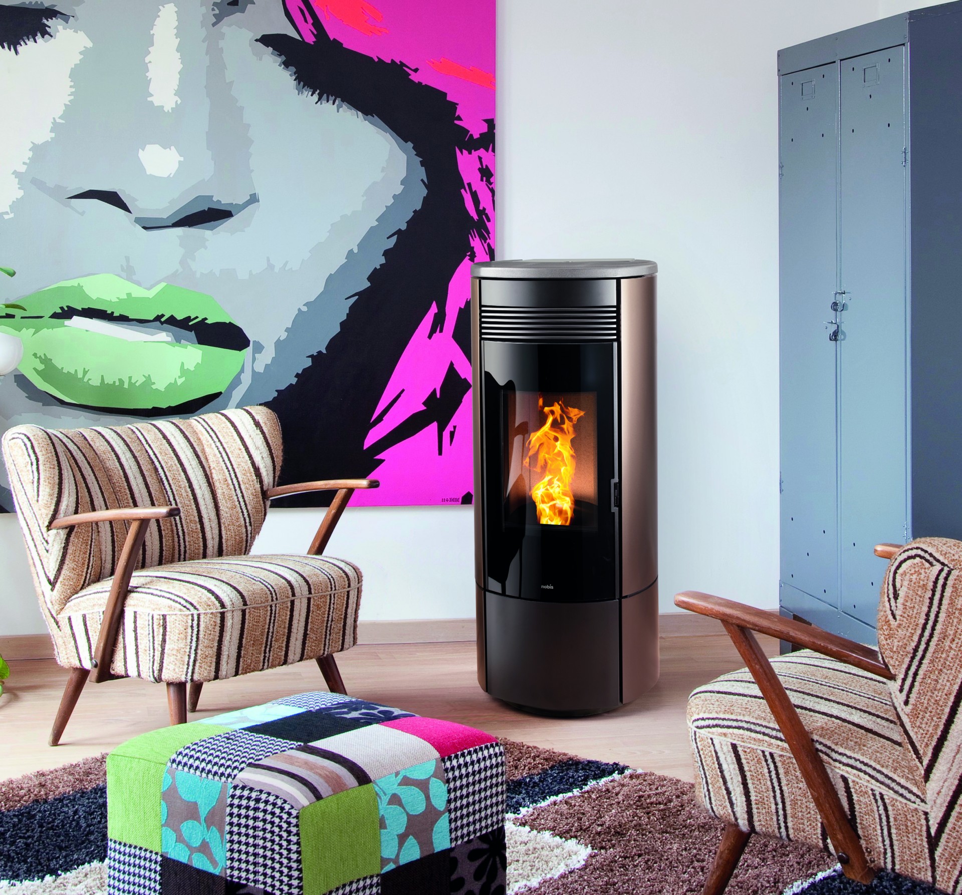 Nobis poêle à pellets A 13 V Round 12 kw