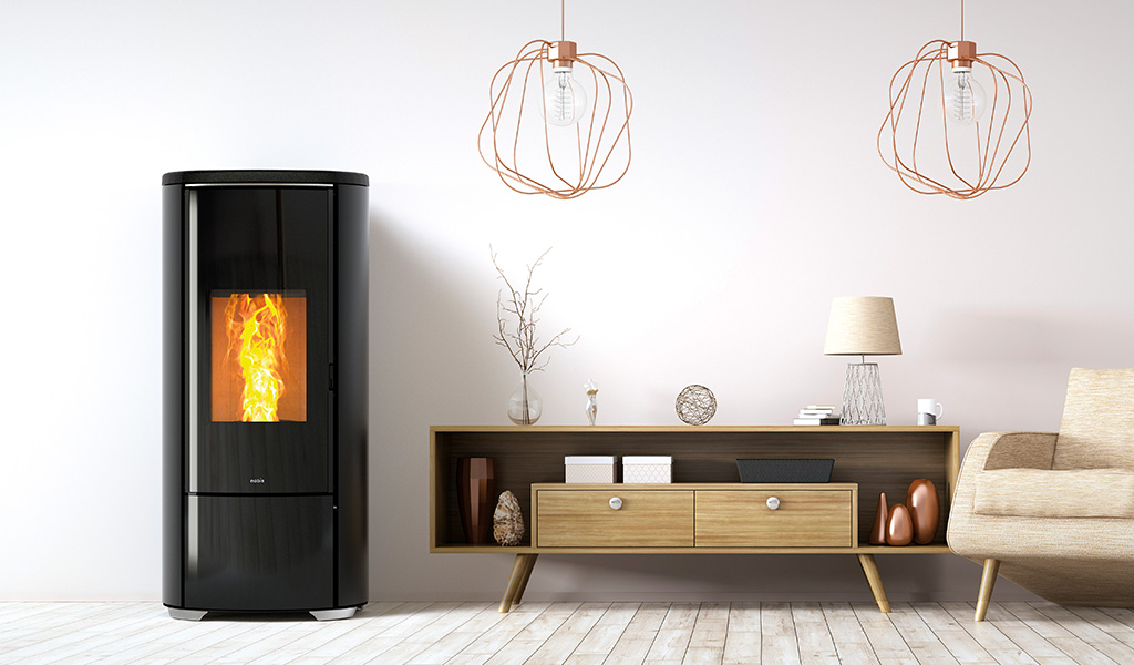 Nobis poêle à pellets A 10 V Round Glass Top 10 kw