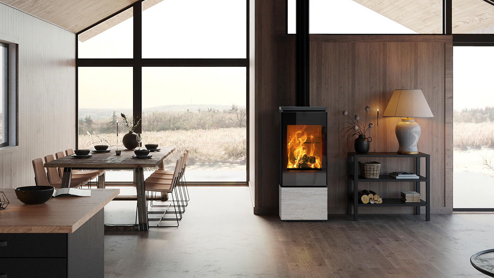 Nobis poêle à bois Flat 500 10 kw