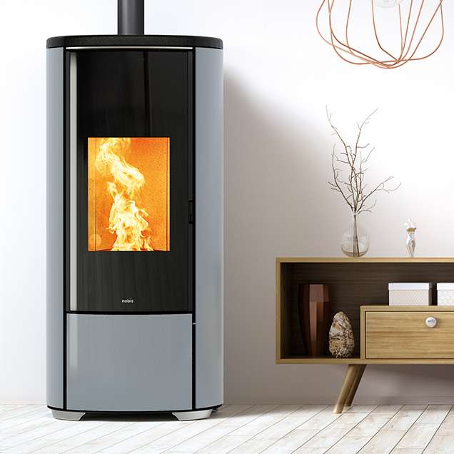 Nobis poêle à pellets A 8 V Round Glass 8 kw
